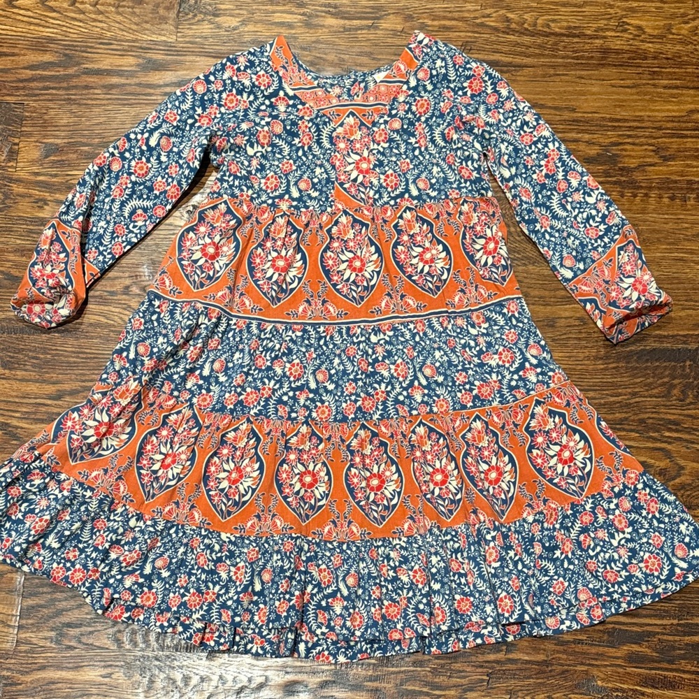 Masala Kids Dress in Blue and Orange